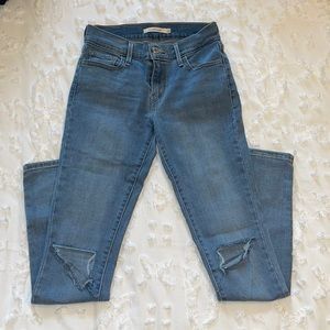 Levi’s 710 super skinny with ripped knees